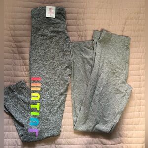Justice and wonder nation Gray Kids Leggings with Rainbow Detail size large 10